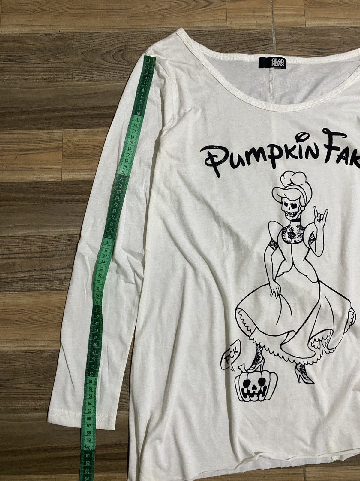 Japanese Brand × Vintage PUMPKIN FAKE GLAD NEWS ASYMMETRICAL LONG SLEEVE Size ONE SIZE - 8 Thumbnail