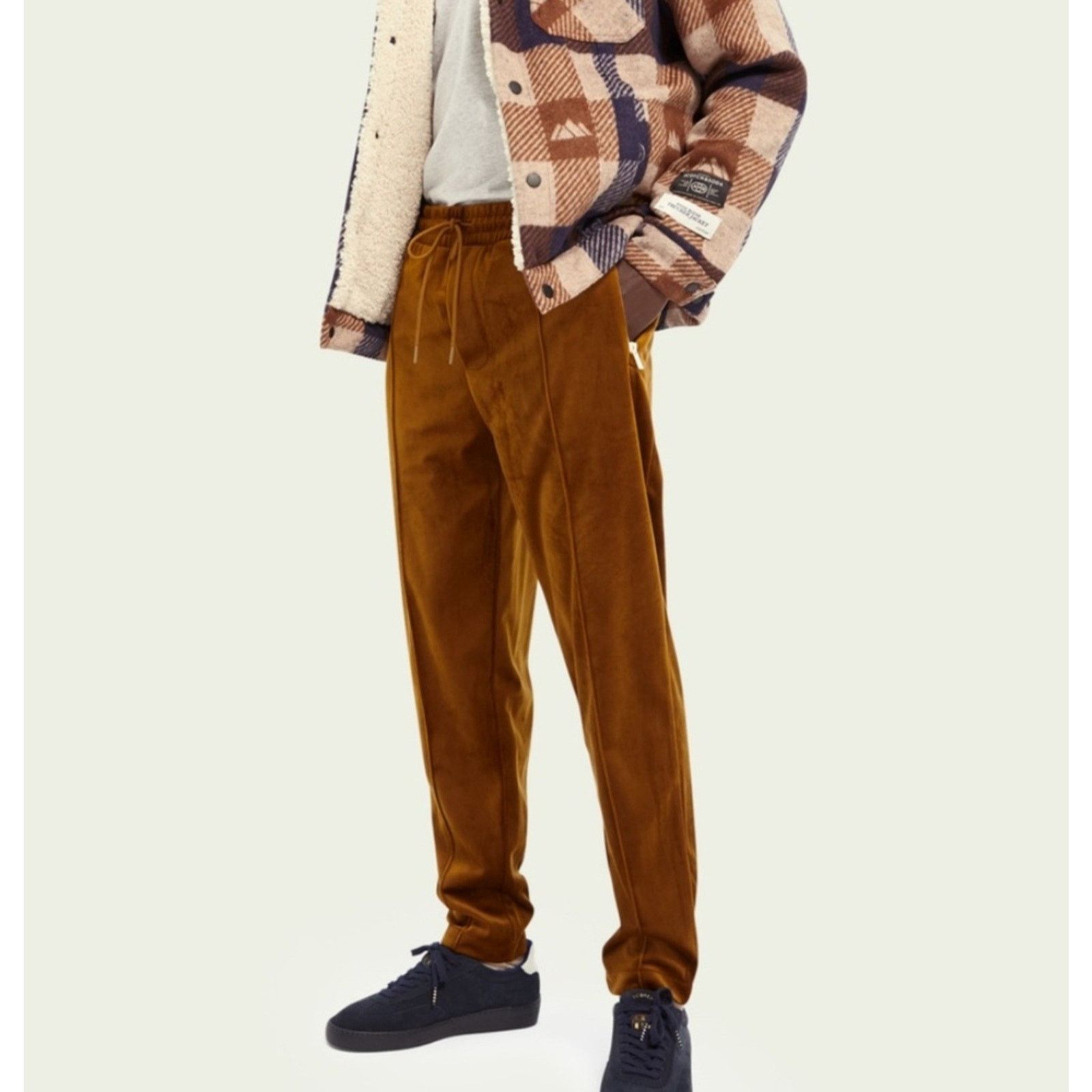 Scotch & Soda SCOTCH & SODA Velour Elastic Track Pants Drawstring Gold M Size 30" / US 8 / IT 44 - 1 Thumbnail