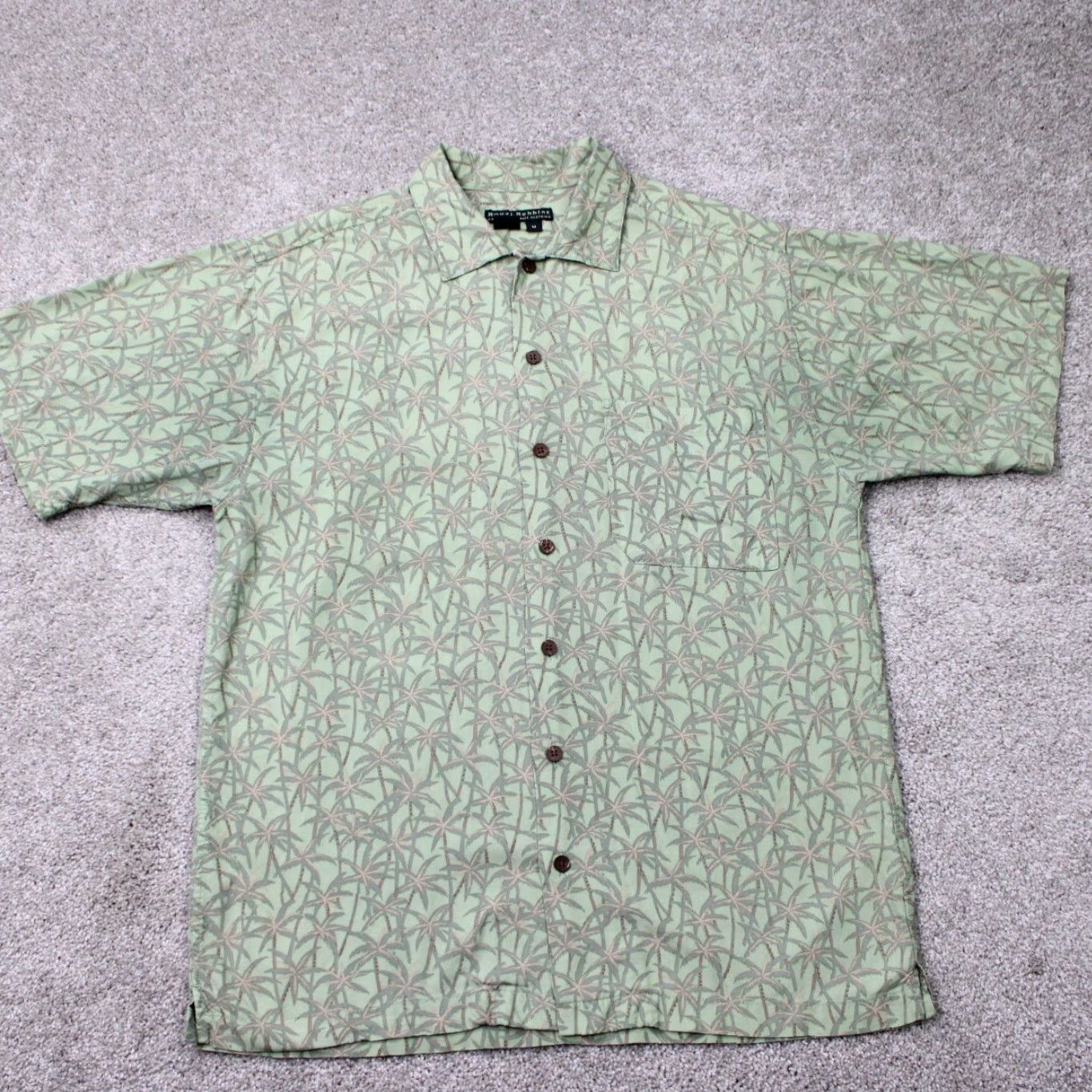 Royal Robbins Royal Robbins Shirt Mens Medium Green Floral 100% Rayon Short Sleeve Button Up Size US M / EU 48-50 / 2 - 2 Thumbnail