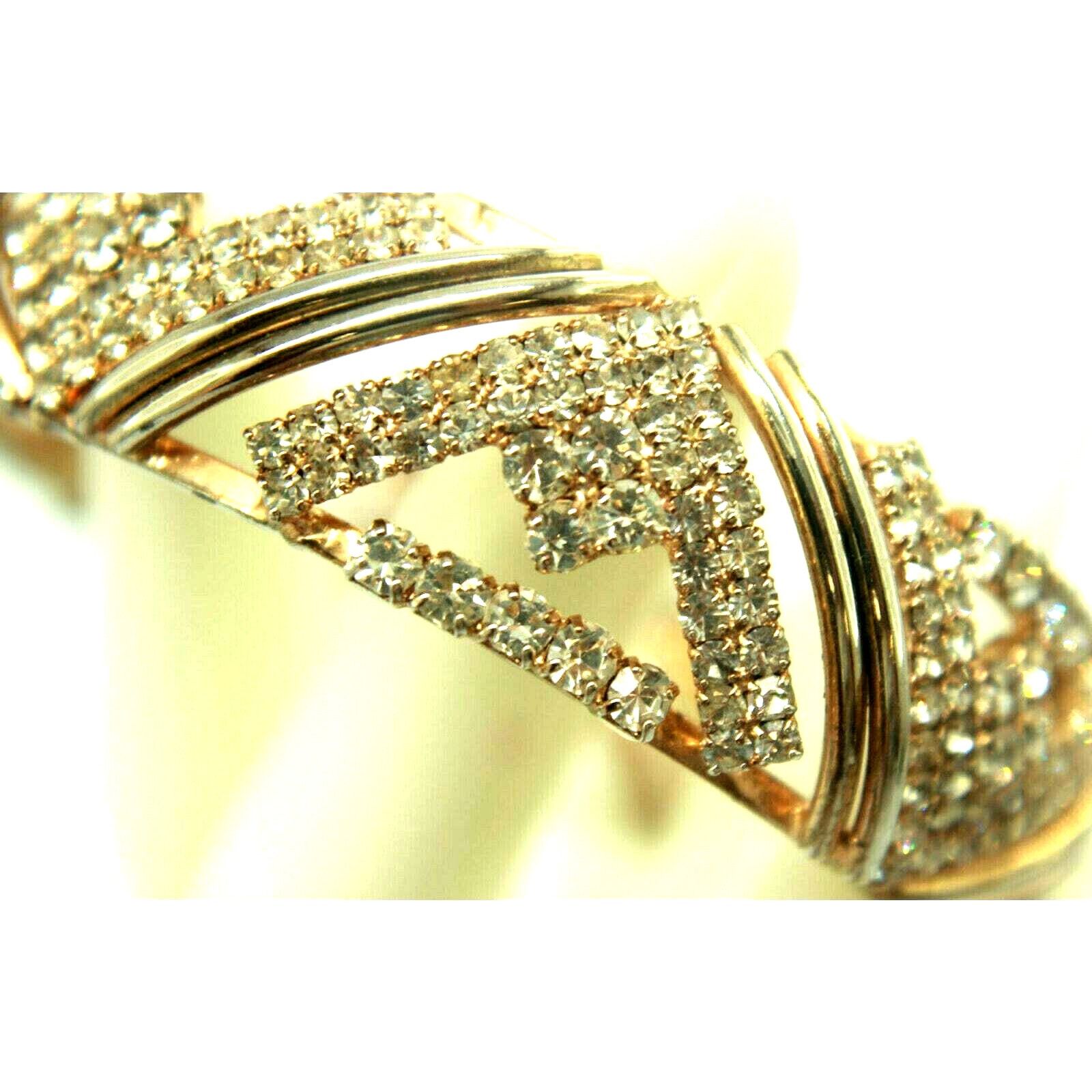 Other Vintage Art Deco Style Rhinestone Studded Cuff Bracelet Size ONE SIZE - 1 Thumbnail