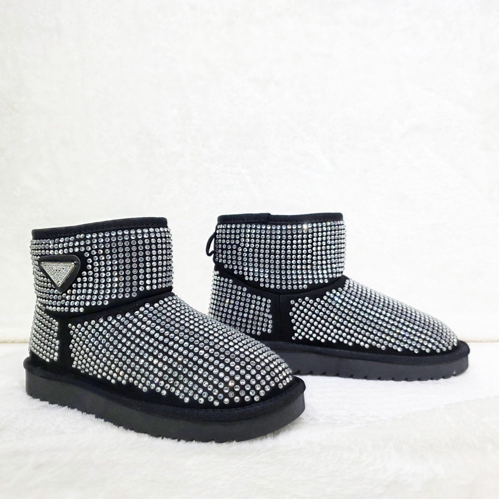 Other Twinkle Faux Fur Lined Slip On Winter Ankle Boots Black Irid Size US 8.5 / IT 38.5 - 9 Thumbnail