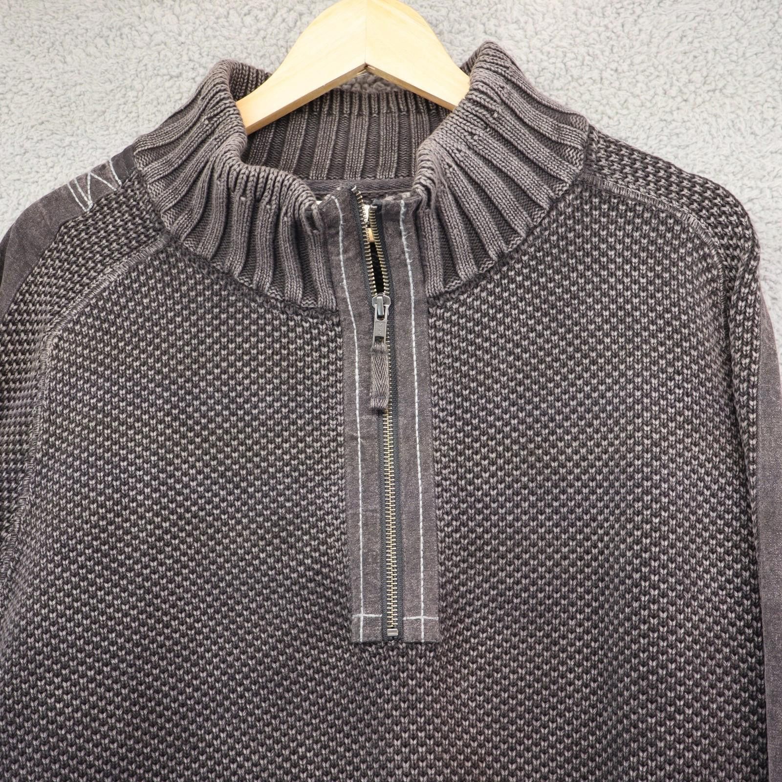 Carbon Carbon2Cobalt XL 1/4 Zip Heavy Knit Distressed Sweater Size US XL / EU 56 / 4 - 2 Thumbnail