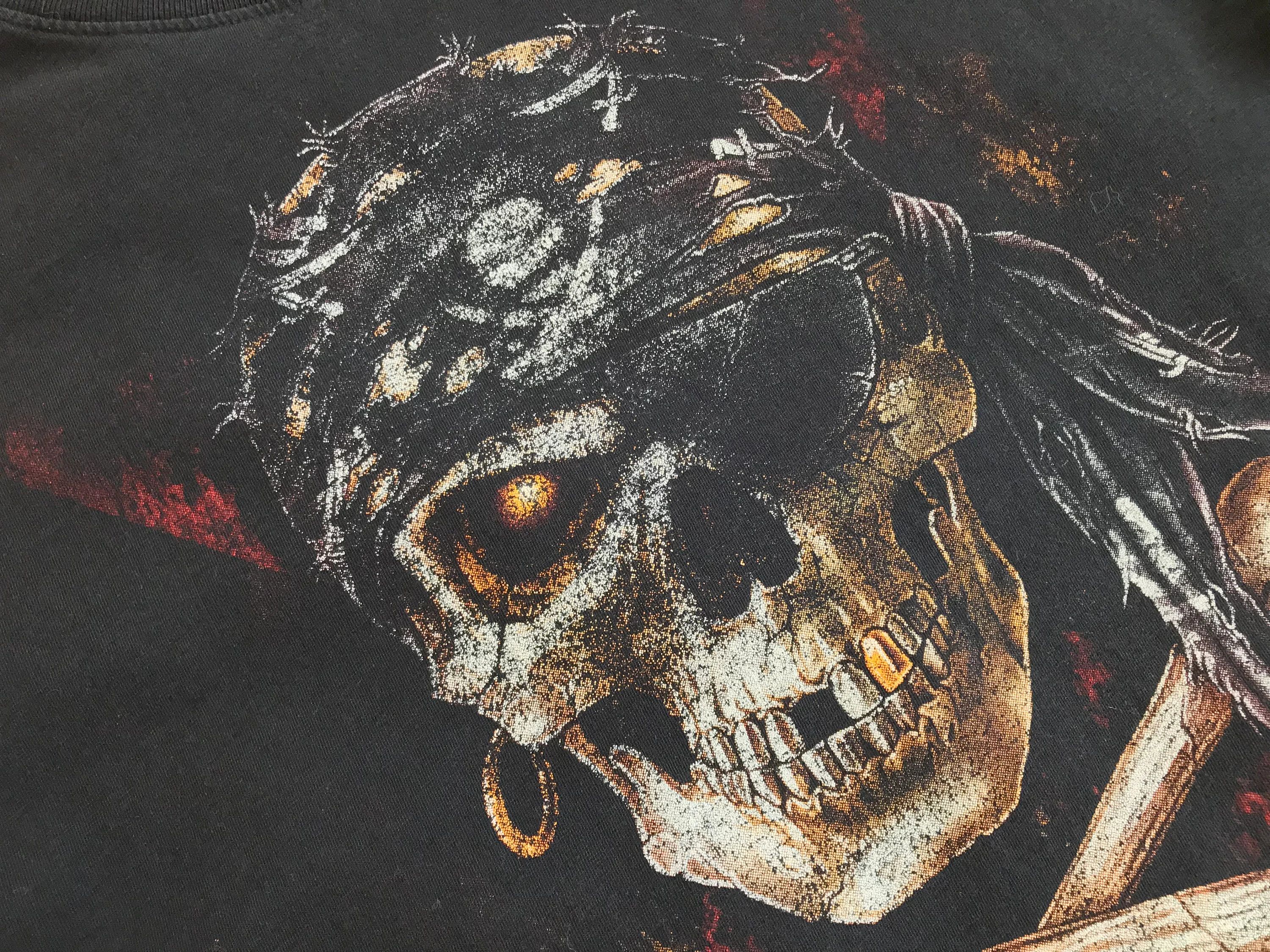 Vintage 90s ROCK EAGLE Pirate T shirt Single Stitch Tee Skull Flag Size US M / EU 48-50 / 2 - 10 Thumbnail