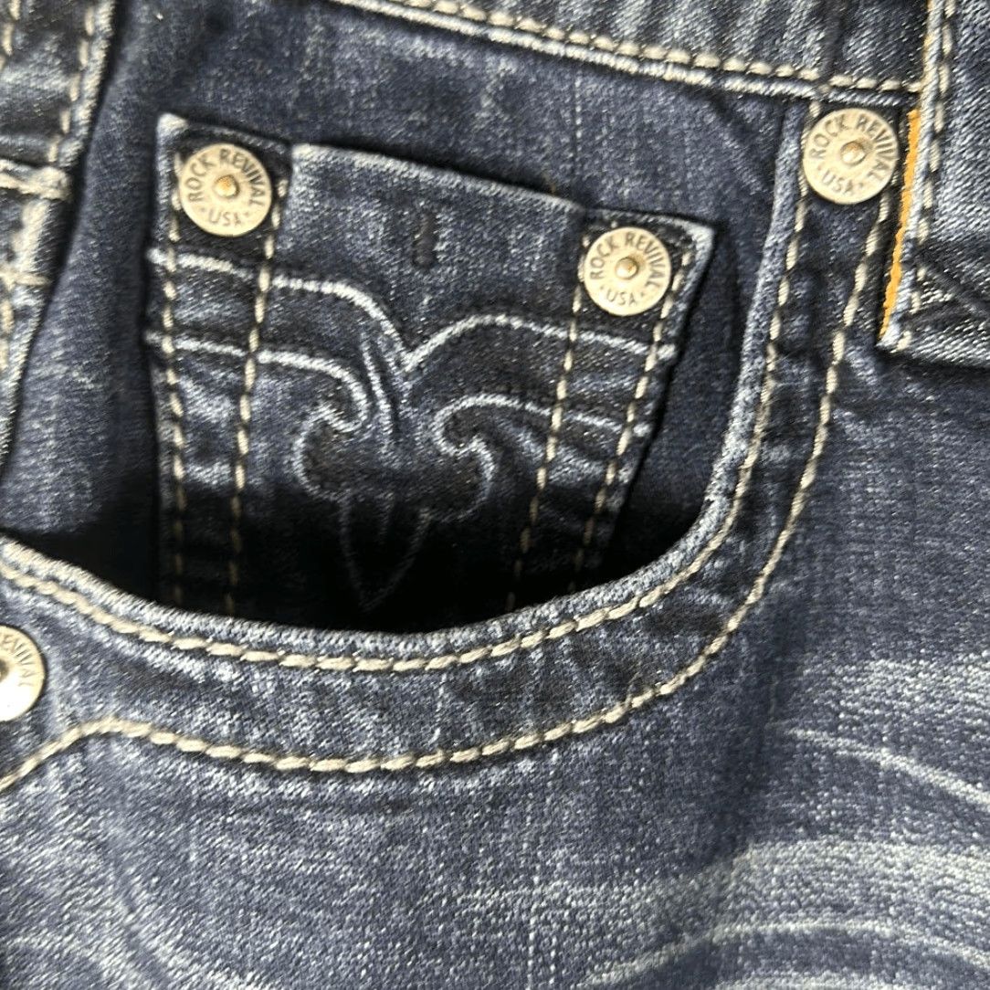Vintage **Rock Revival Mens 32 Blue Straight Jeans NEW** User: Rock Revival Mens Blue 32 Straight Jeans NEW Size US 32 / EU 48 - 4 Thumbnail