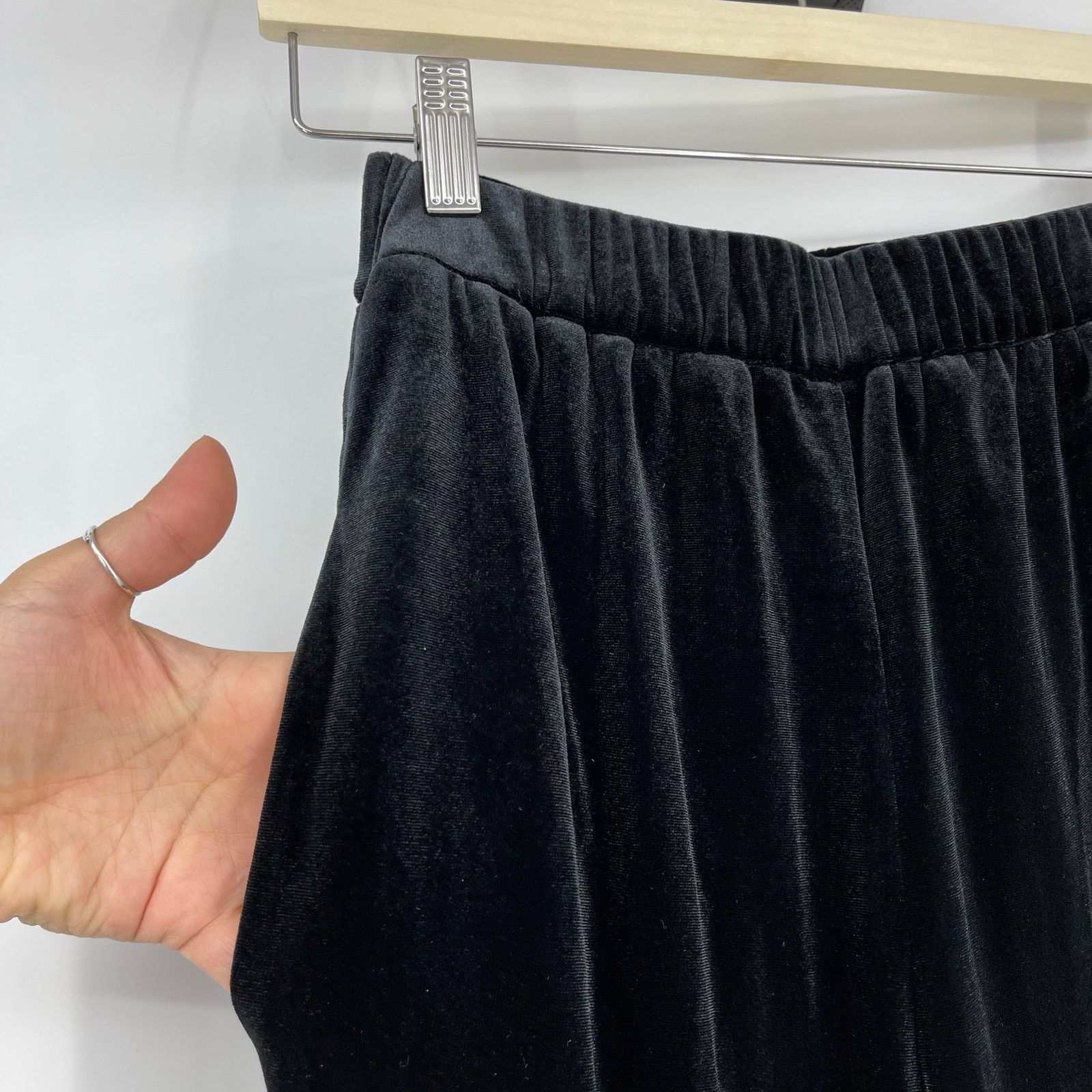 Ciao Lucia Ciao Lucia | Barca Pant Black Velvet Wide Leg Trousers XXS Size 24" / US 00 / IT 34 - 7 Thumbnail