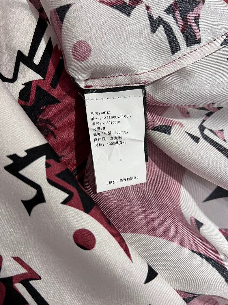 Amiri Amiri Rabbit Printed Mulberry Silk Short Sleeve Shirt Size US M / EU 48-50 / 2 - 7 Thumbnail