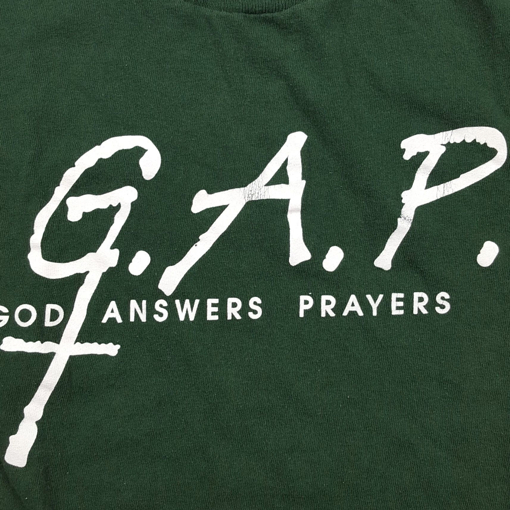 Delta VINTAGE GAP Parody Religious Men's M Jesus God Green Y2K Retro T Shirt Size US M / EU 48-50 / 2 - 3 Thumbnail