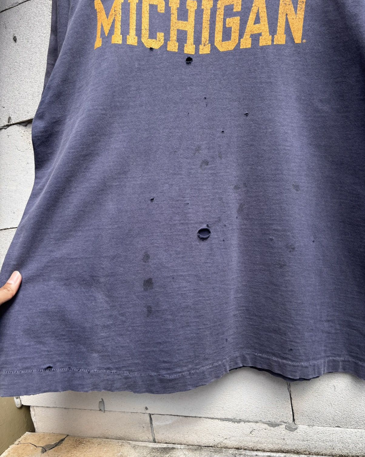 Vintage Thrashed MICHIGAN Sun Faded Tee Shirt Distressed ERD Size US XL / EU 56 / 4 - 13 Thumbnail