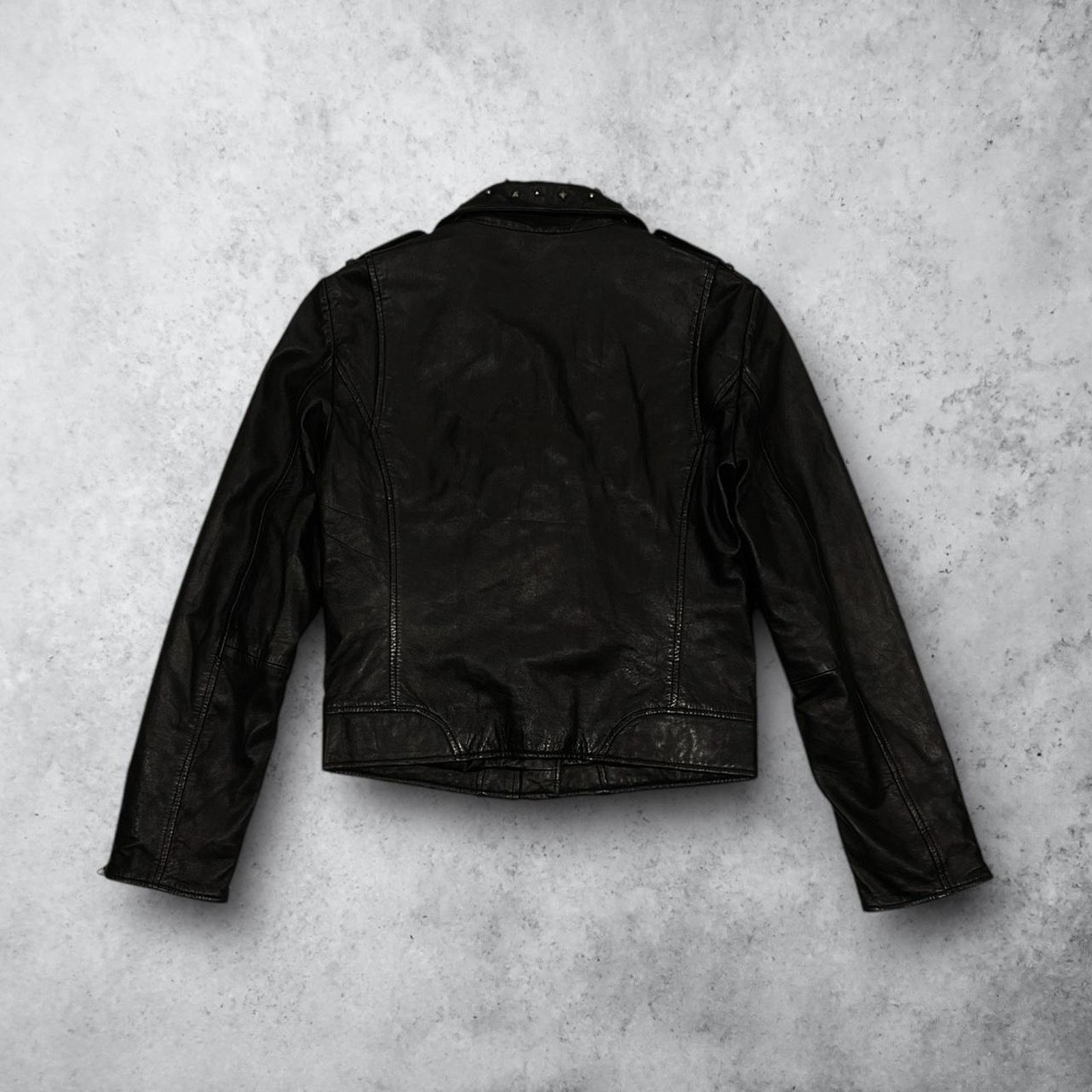 Other Scully Black Leather Studded Moto Biker Style Jacket Size S / US 4 / IT 40 - 3 Thumbnail