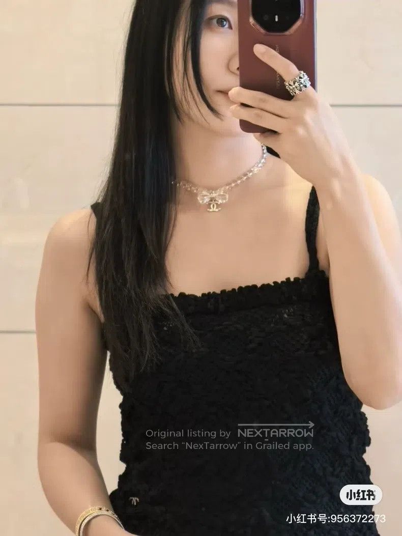 Chanel Chanel 25P black three-dimensional crochet woven suspender Size XS / US 0-2 / IT 36-38 - 7 Thumbnail