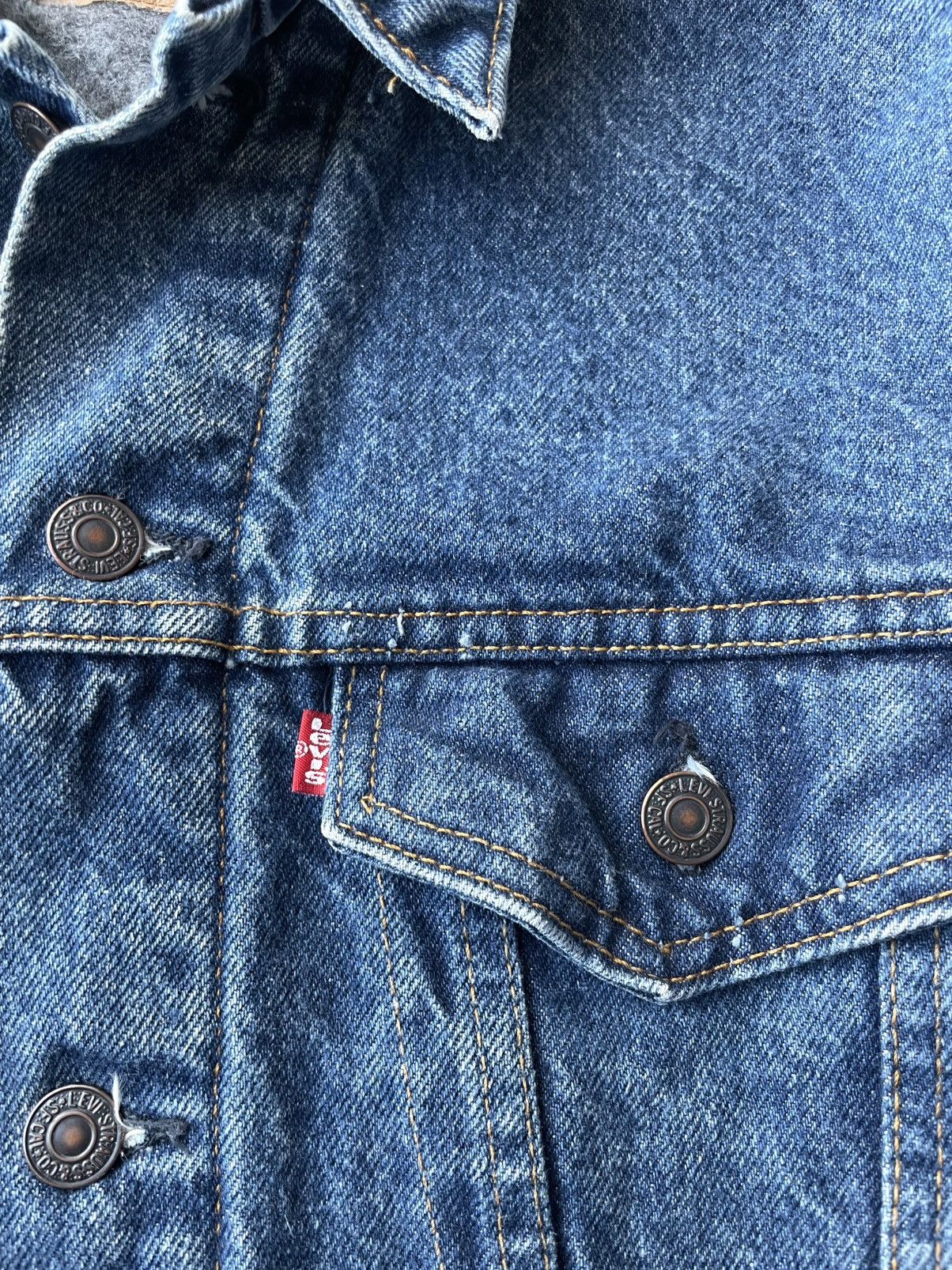 Levi's Vintage 90s Levis Made In USA Lined Denim Trucker Jacket 44L Size US M / EU 48-50 / 2 - 5 Thumbnail
