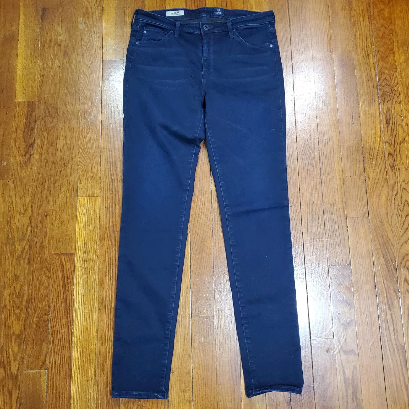 Vintage AG Adriano Goldschmied Jeans Womens 31R Blue The Middi Mid-Rise Jegging Stretch Jeans Women Slim Pockets 5-Pocket Denim Dark Fall Size 24" / US 00 / IT 34 - 5 Thumbnail