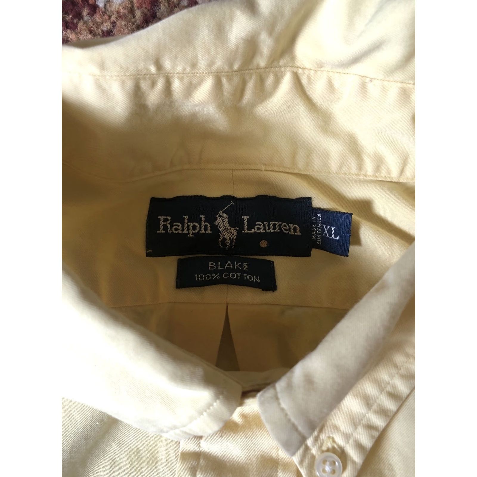 Ralph Lauren Ralph Lauren Blake Dress Shirt Men's Yellow Button-Down Long Sleeve XL Size 46R - 2 Thumbnail