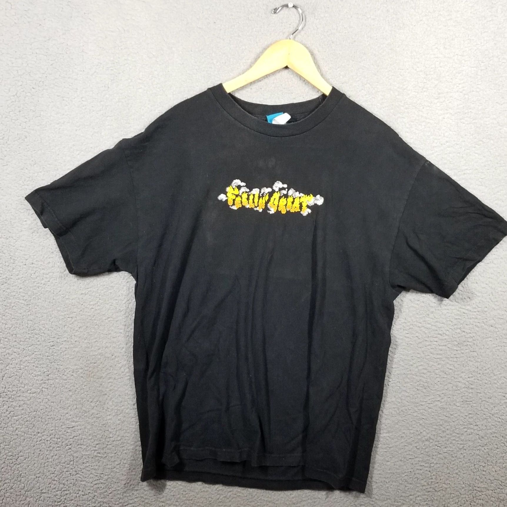 J Brand VINTAGE Teenage Brand T-Shirt Mens Large Black Short Sleeve Crew Neck Logo Psychedelic 2000s Size US L / EU 52-54 / 3 - 2 Thumbnail