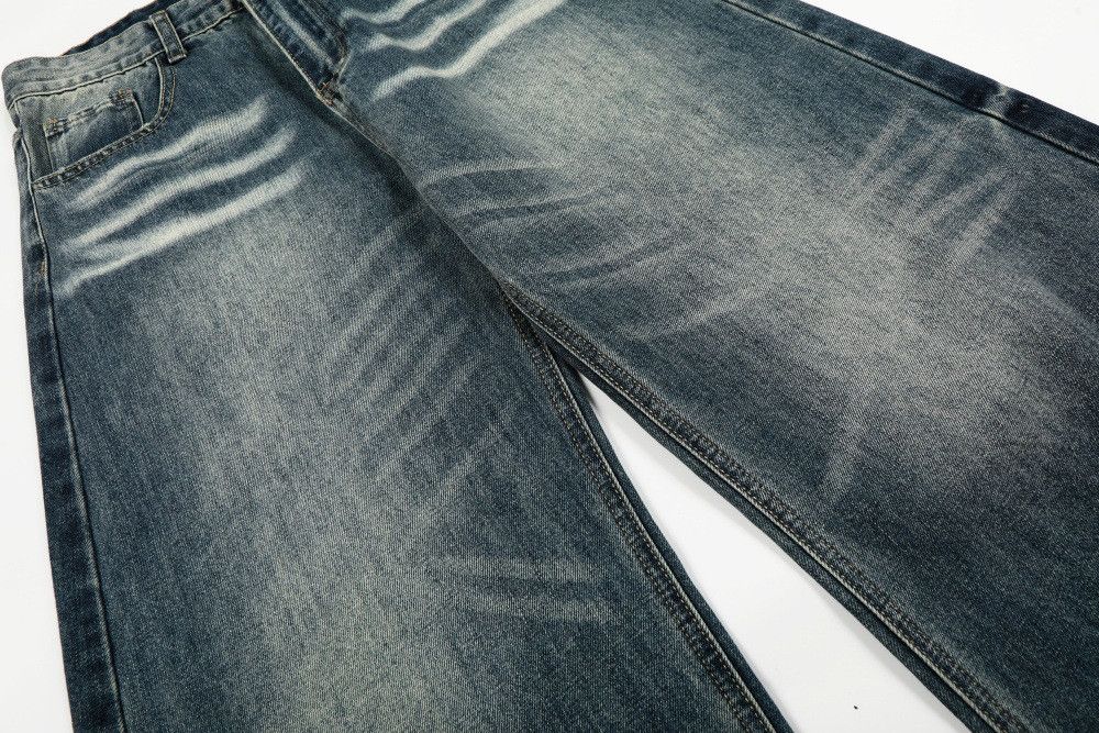 Vintage American-style loose men's punk distressed curved jeans Size US 32 / EU 48 - 5 Thumbnail