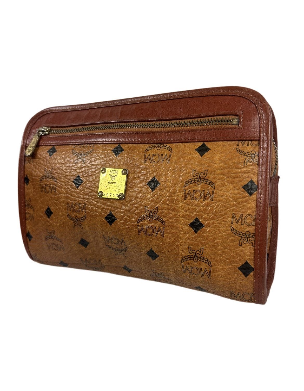 MCM MCM Cognac Leather Clutch Bag Size ONE SIZE - 1 Thumbnail