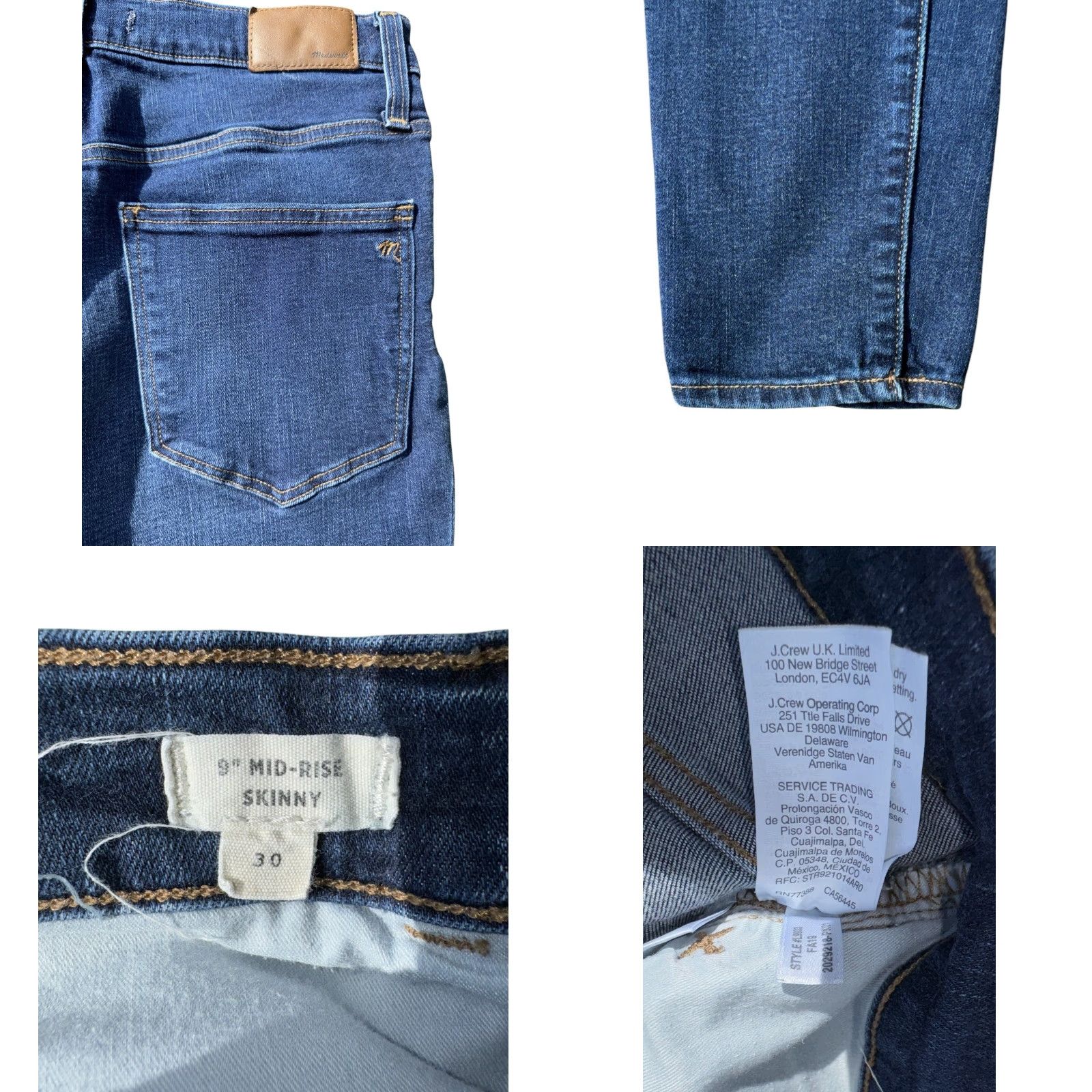Madewell Madewell Jeans Skinny Heathfield 9" Mid-Rise Womens Sz 30 Blue 138 MSRP Size 30" / US 8 / IT 44 - 8 Thumbnail