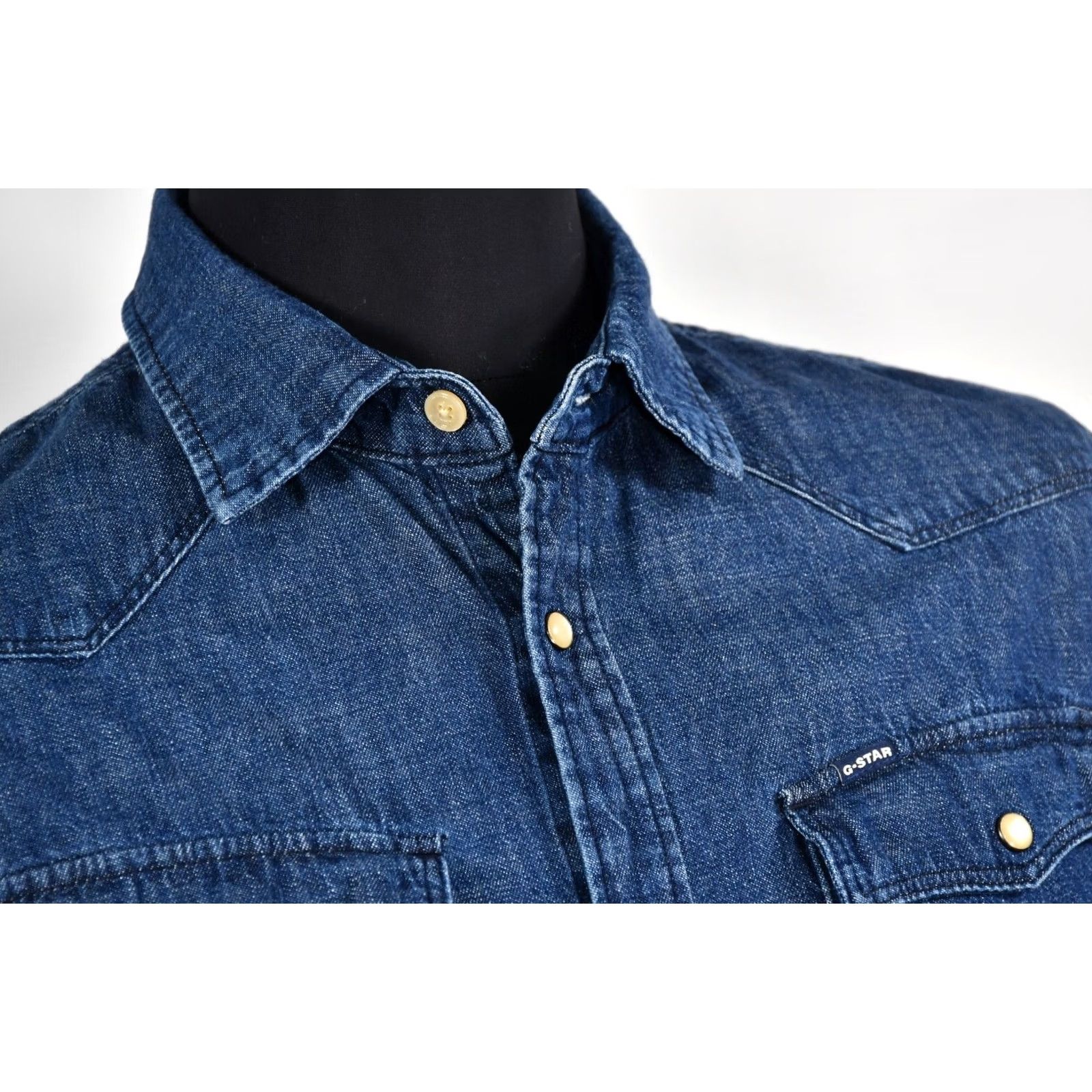 G-Star G-Star 3301 Slim Shirt Denim Button-Up XL Men's Blue Cotton Denim Shirt XL Size US XL / EU 56 / 4 - 5 Thumbnail
