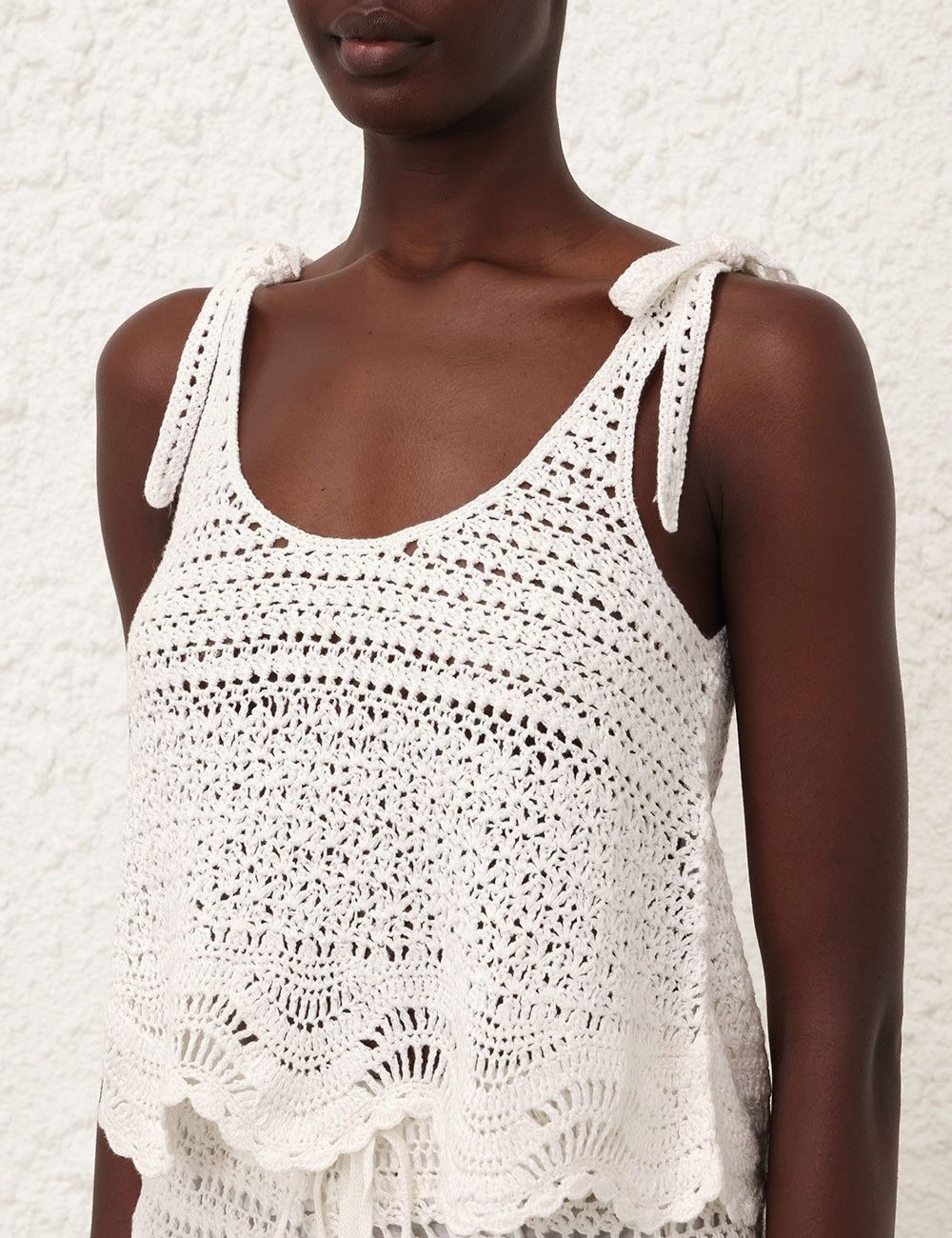 Zimmermann oc11z0525 Lightburst Textured Swing Tank Top in White Size S / US 4 / IT 40 - 5 Thumbnail