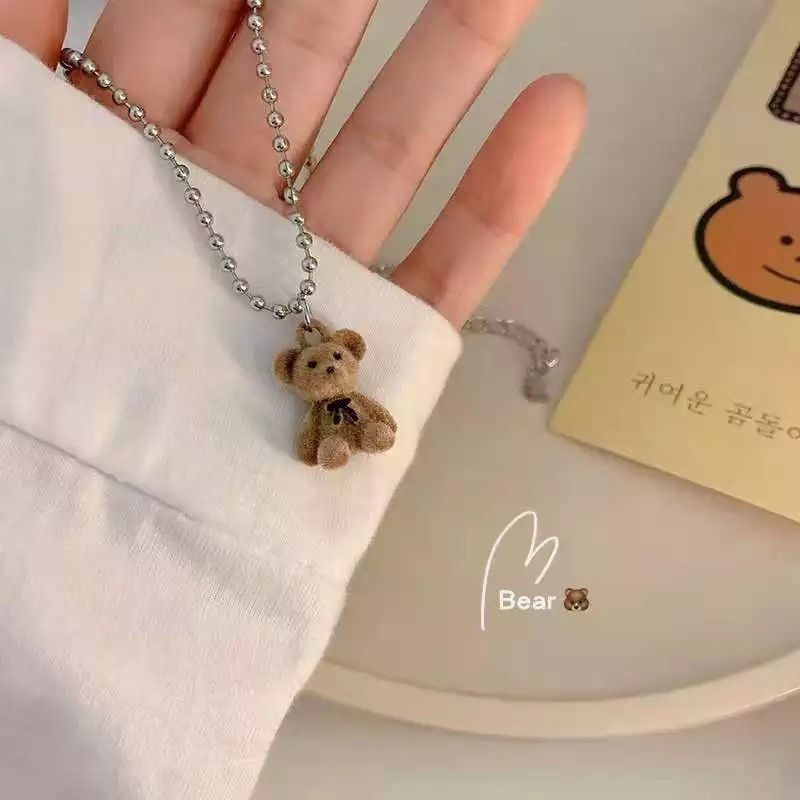 Vintage Teddy Bear Pendant Necklace Bear Neck Chain Collar Jewelry Size ONE SIZE - 5 Thumbnail