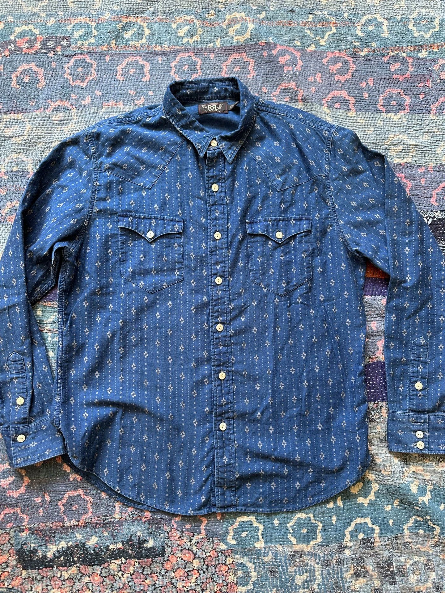 RRL Ralph Lauren RRL Southwest Indigo Dyed Striped Shirt L Size US L / EU 52-54 / 3 - 1 Thumbnail