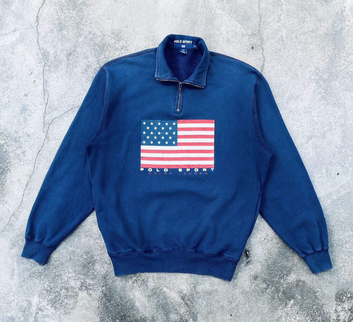 Polo Ralph Lauren Vintage 90s Polo Sport Ralph Lauren Usa Flag Sweetshirt Size US M / EU 48-50 / 2 - 1 Thumbnail