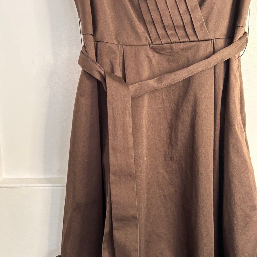 Other Max and Cleo Dark Brown Dress with Ruffle and Pleat Detaili Size S / US 4 / IT 40 - 7 Thumbnail