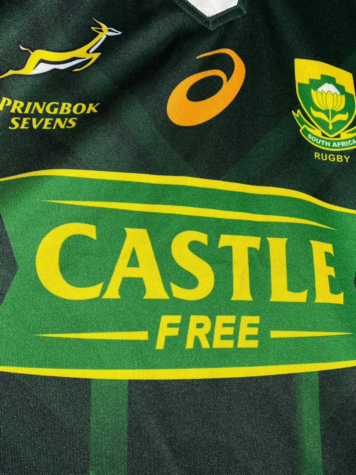 Asics South Africa Springbok Sevens Rugby Jersey Size US XL / EU 56 / 4 - 5 Thumbnail