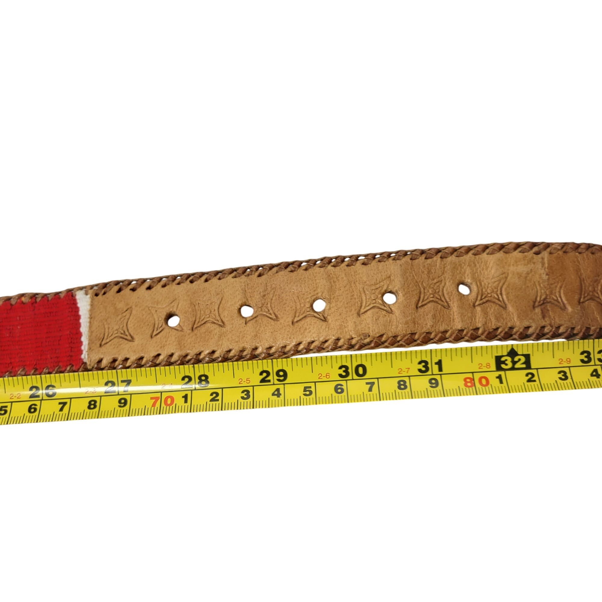 Vintage Vintage Handwoven Leather Patchwork Textile Belt M Southwest Size ONE SIZE - 6 Thumbnail