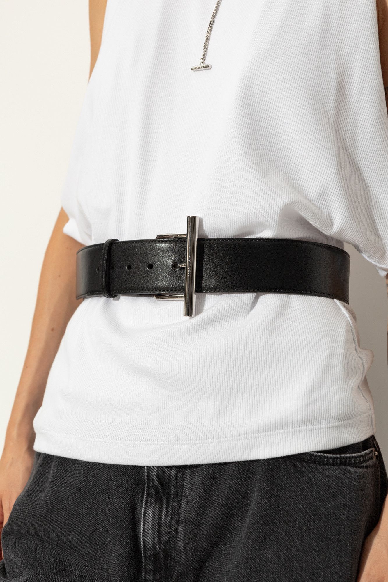 Alexander McQueen o1s22i1n1024 Size: 75 / Cross-Bar Belt in Black Size ONE SIZE - 2 Thumbnail