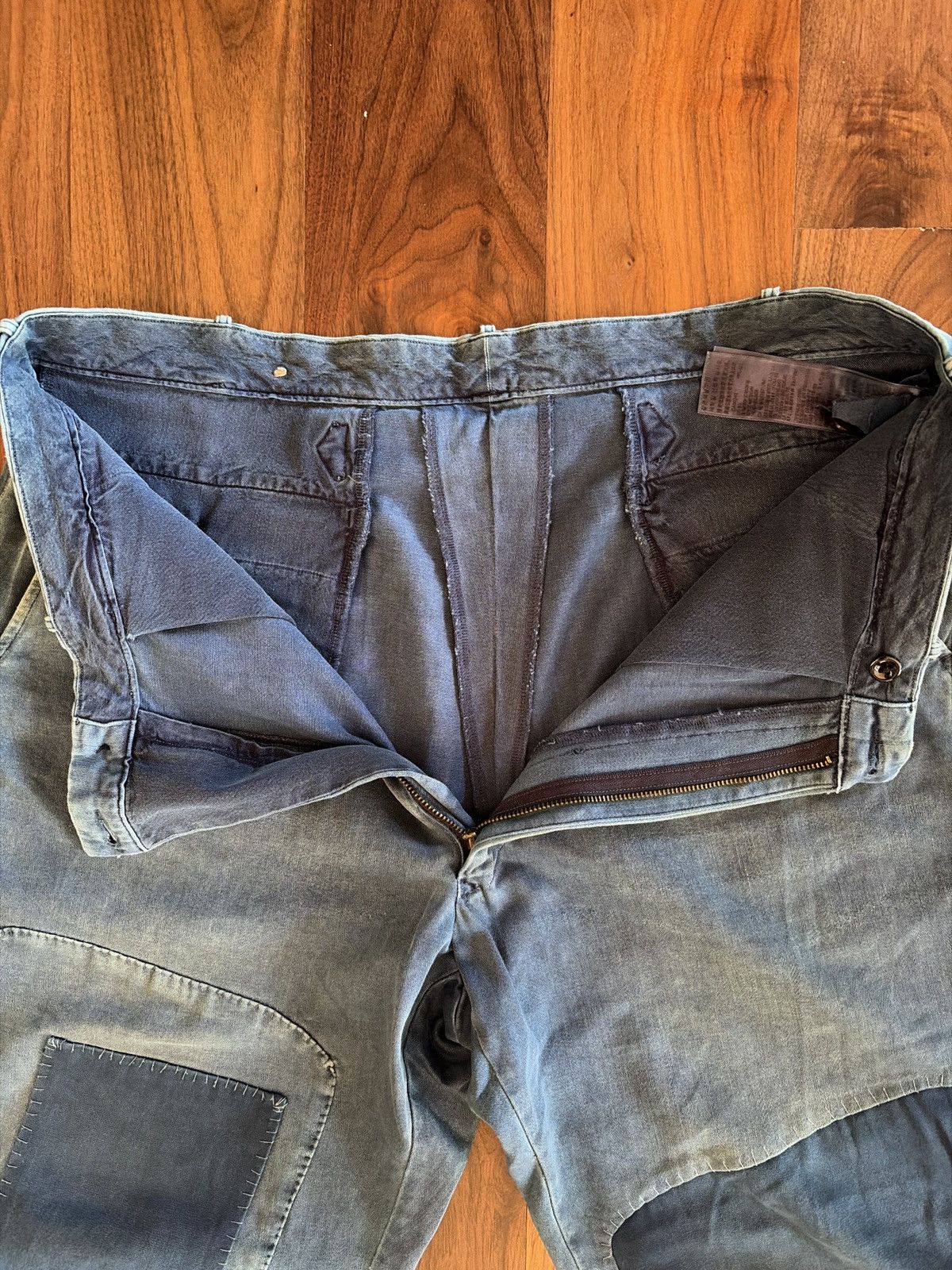 Levi's Levis indigo dyed patched denim trouser Size US 33 - 7 Thumbnail