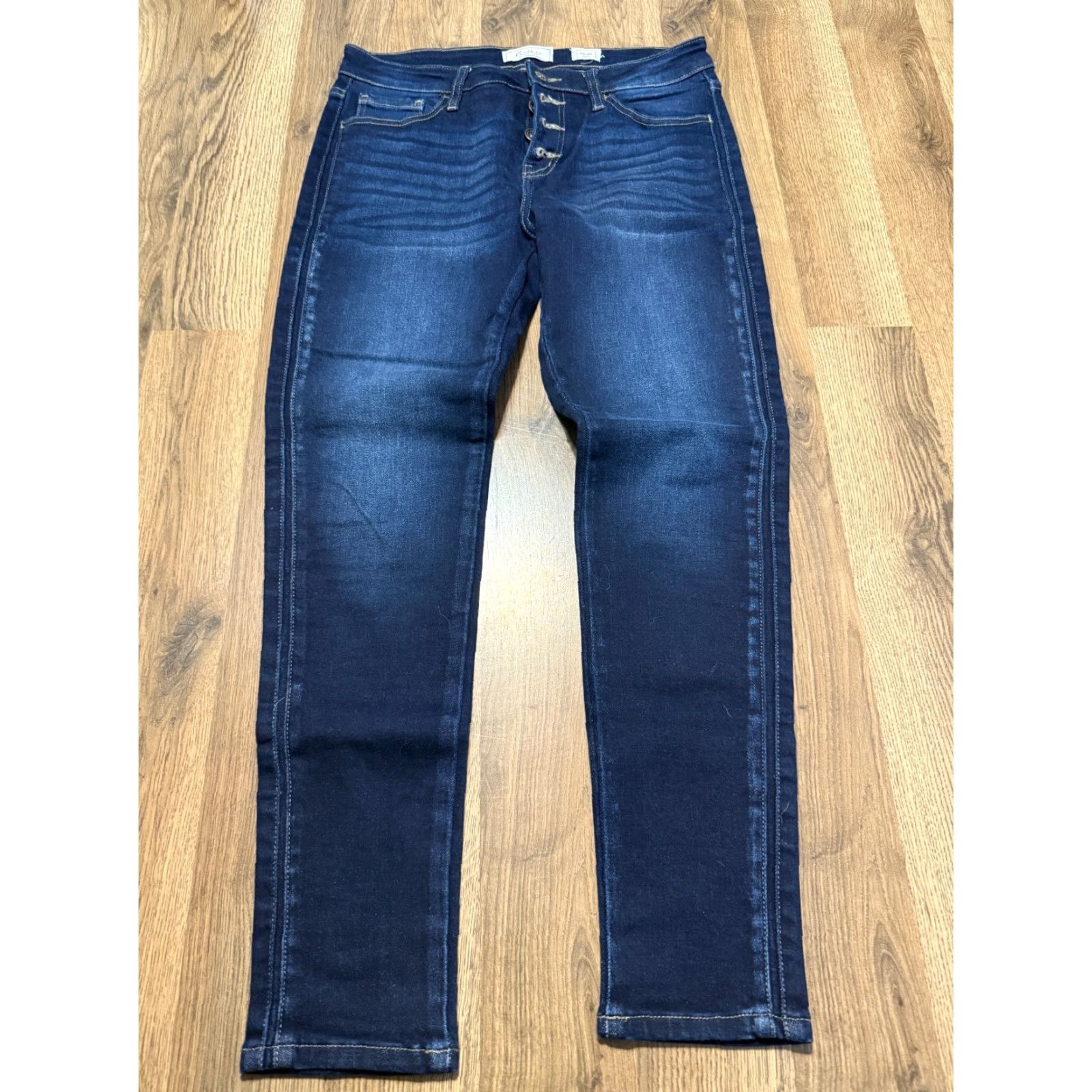 Vintage KanCan Jeans Women's 28 Blue Denim Mid Rise Skinny Dark Wash Jeans 5-Pocket Regular Stretch Size 28" / US 6 / IT 42 - 2 Thumbnail