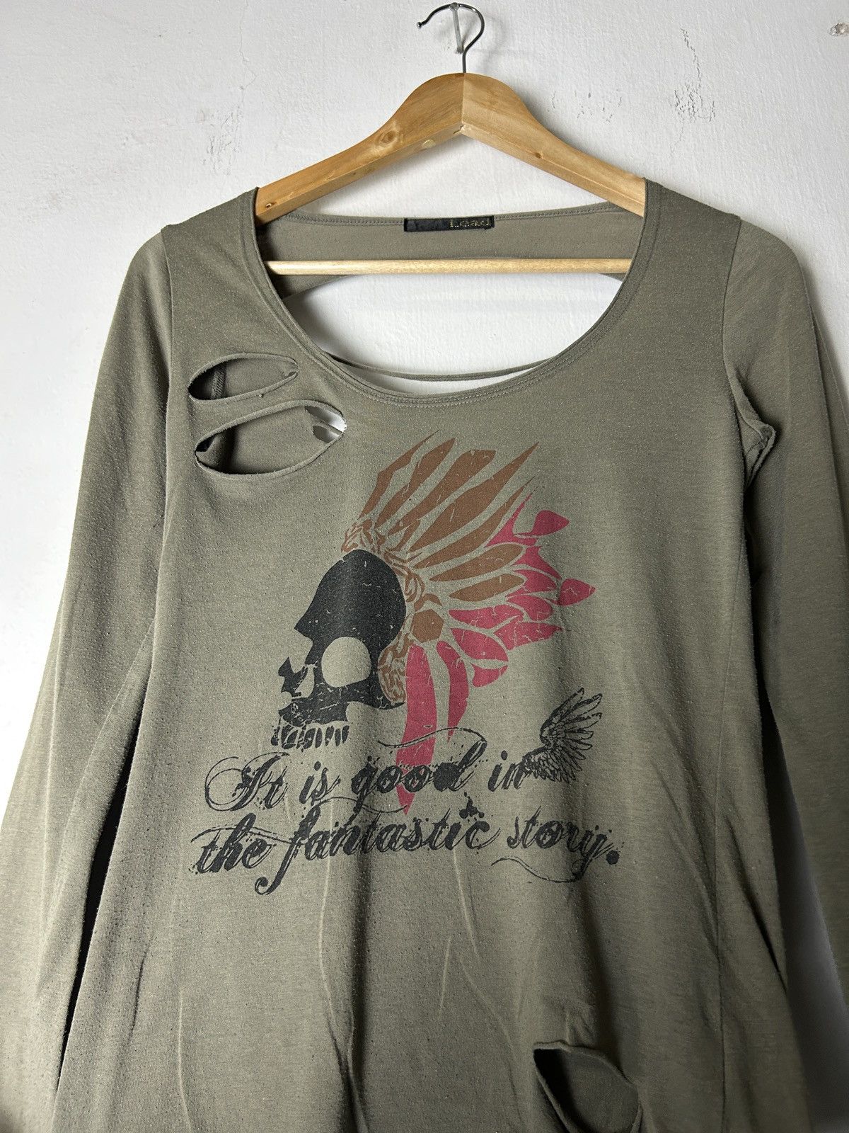 Japanese Brand LEAD Longsleeve Skull Gothic Punk seditionaries Style Size XXS / US 00 / IT 34 - 2 Thumbnail