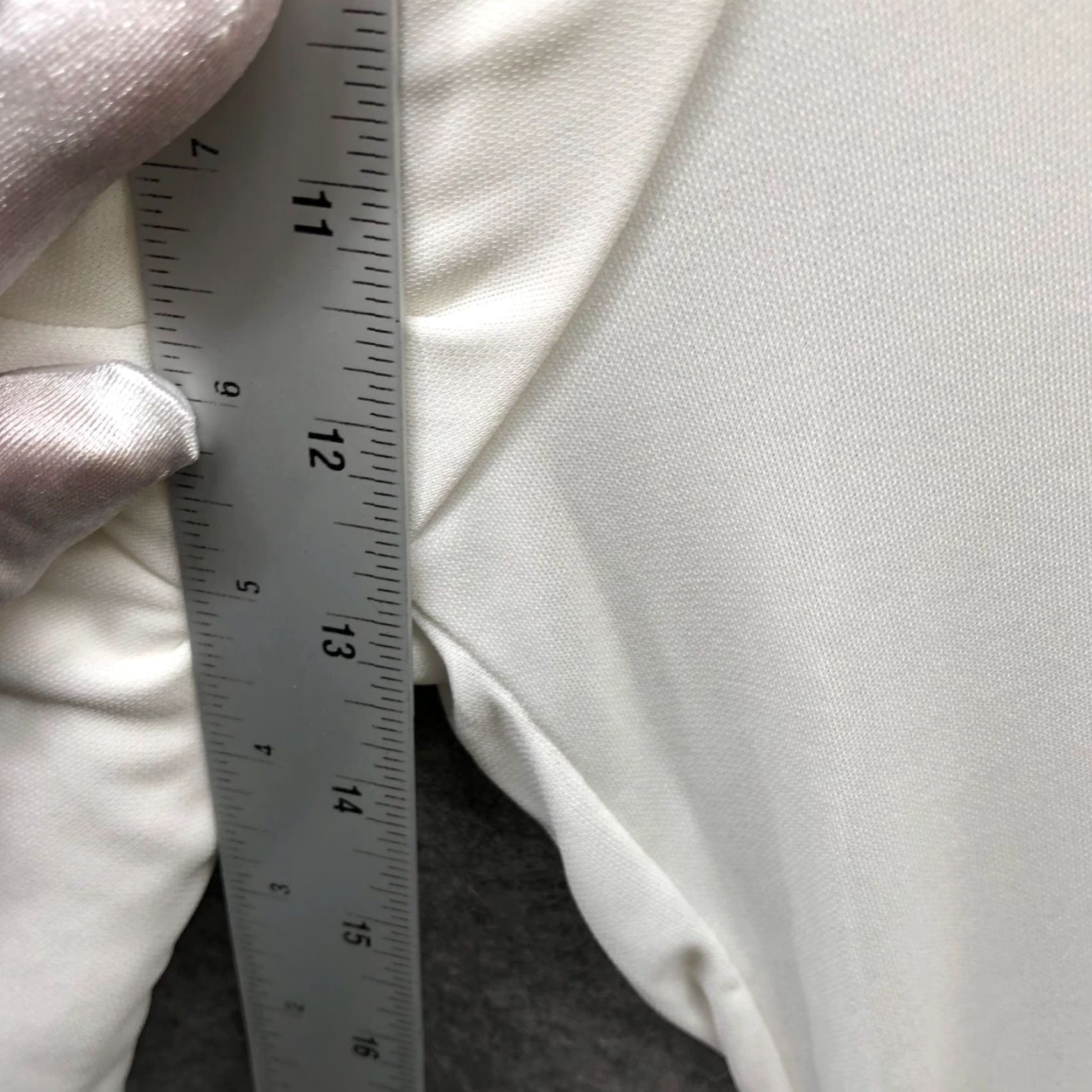 Zara Zara High Waisted Drape Front Pants Womens S White Wide Leg Pull On Stretchy Size 28" / US 6 / IT 42 - 6 Thumbnail