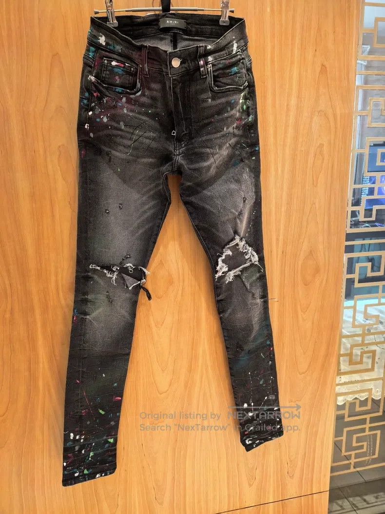 Amiri Amiri Splatter Destroyed Denim Jeans Size US 30 / EU 46 - 1 Thumbnail