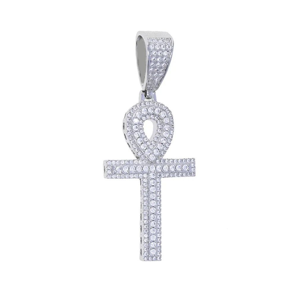 Jewelry Silver Diamond Cross Pendant Necklace Size ONE SIZE - 2 Thumbnail