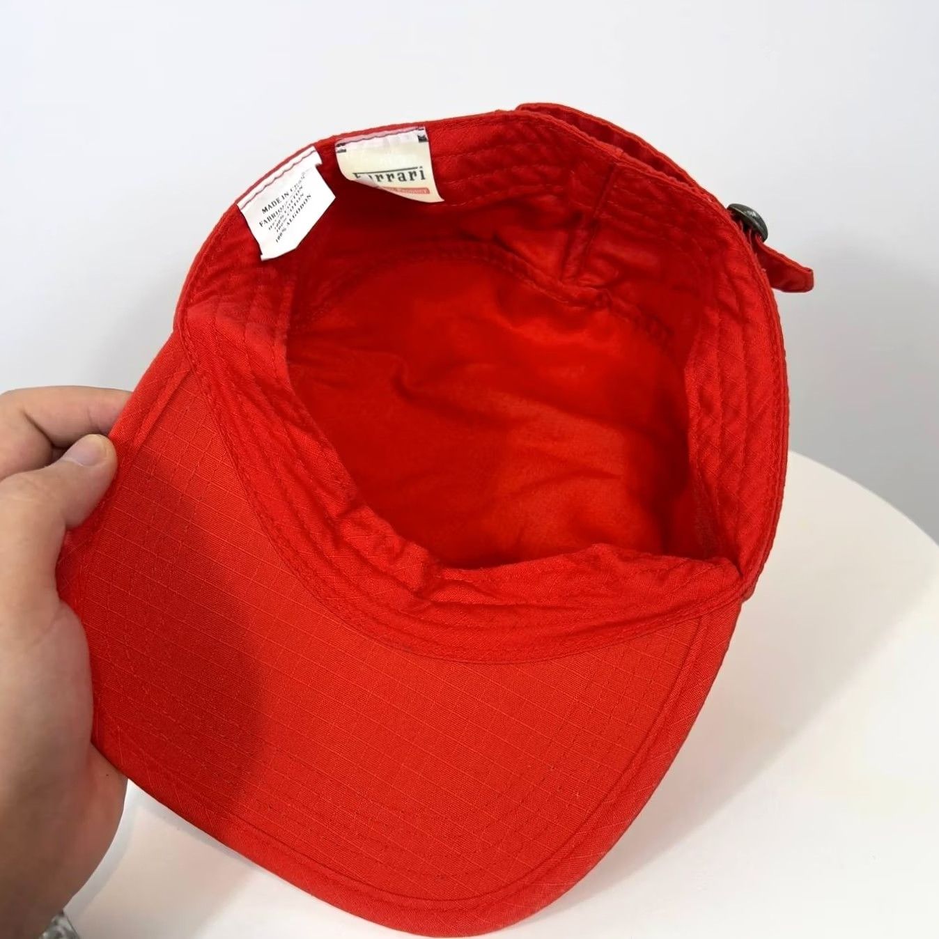Ferrari Ferrari Cap Men’s One Size Red Baseball Cap Adjustable Canvas Cotton Hat Shaped Solid Vintage No Size ONE SIZE - 7 Thumbnail