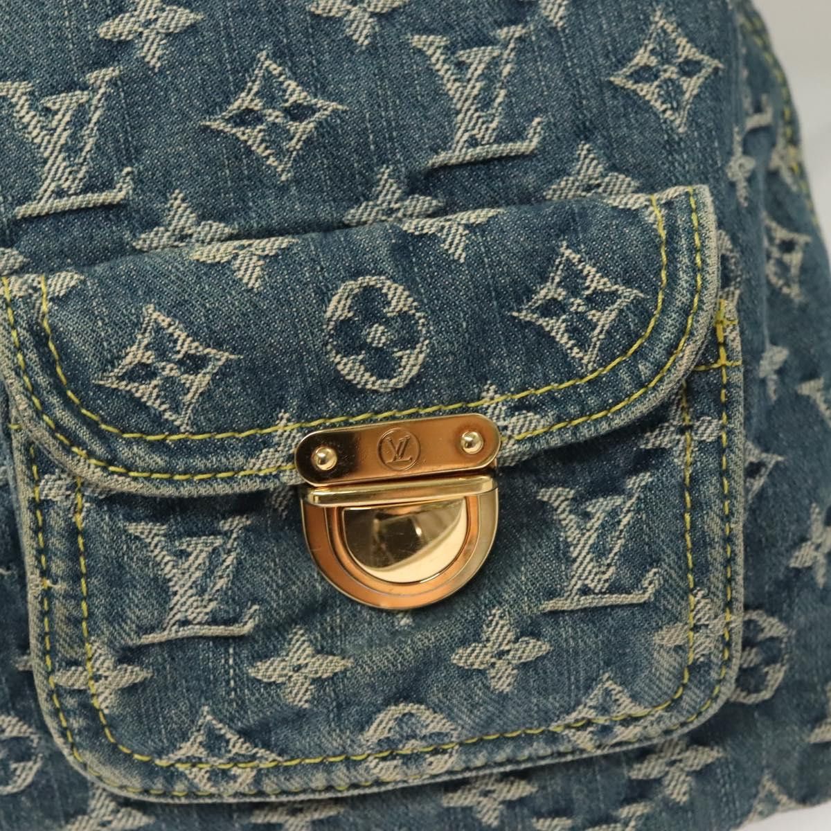 Louis Vuitton LOUIS VUITTON Monogram Denim Buggy GM Shoulder Bag Blue Size ONE SIZE - 16 Thumbnail