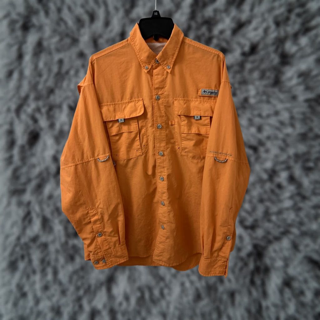 Vintage Columbia PFG Shirt Mens XL Orange Button-Down L/S Pockets Breathable Fishing Performance Casual Travel Size US XL / EU 56 / 4 - 1 Thumbnail