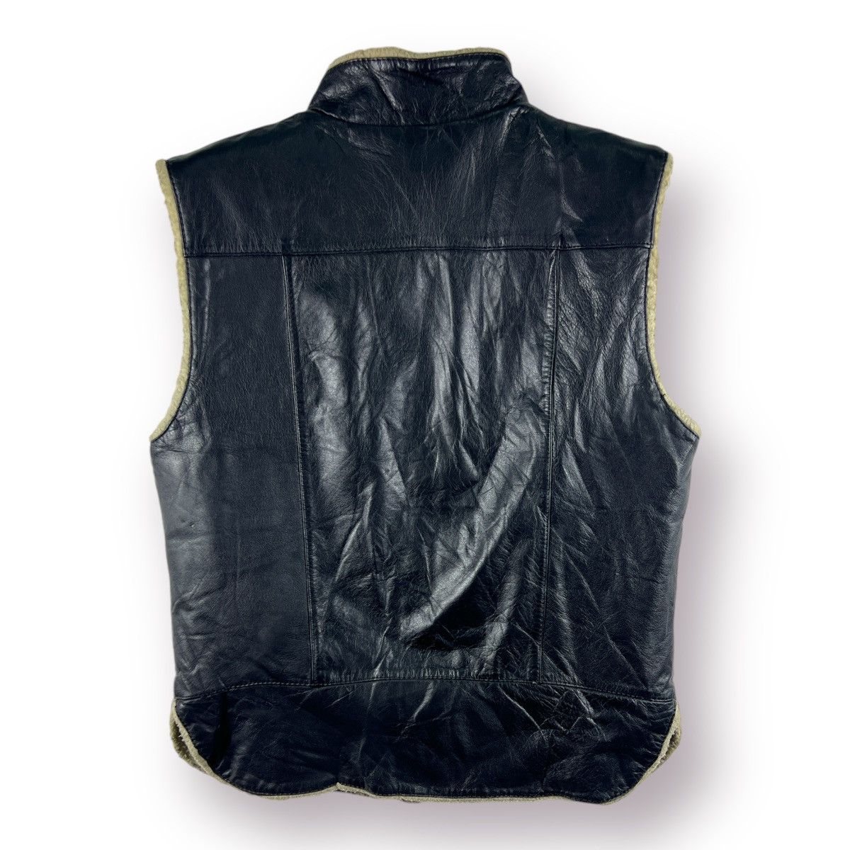 Leather × Vintage 🔥 Unknown Leather Vest Shearling rugged wear Size US S / EU 44-46 / 1 - 7 Thumbnail