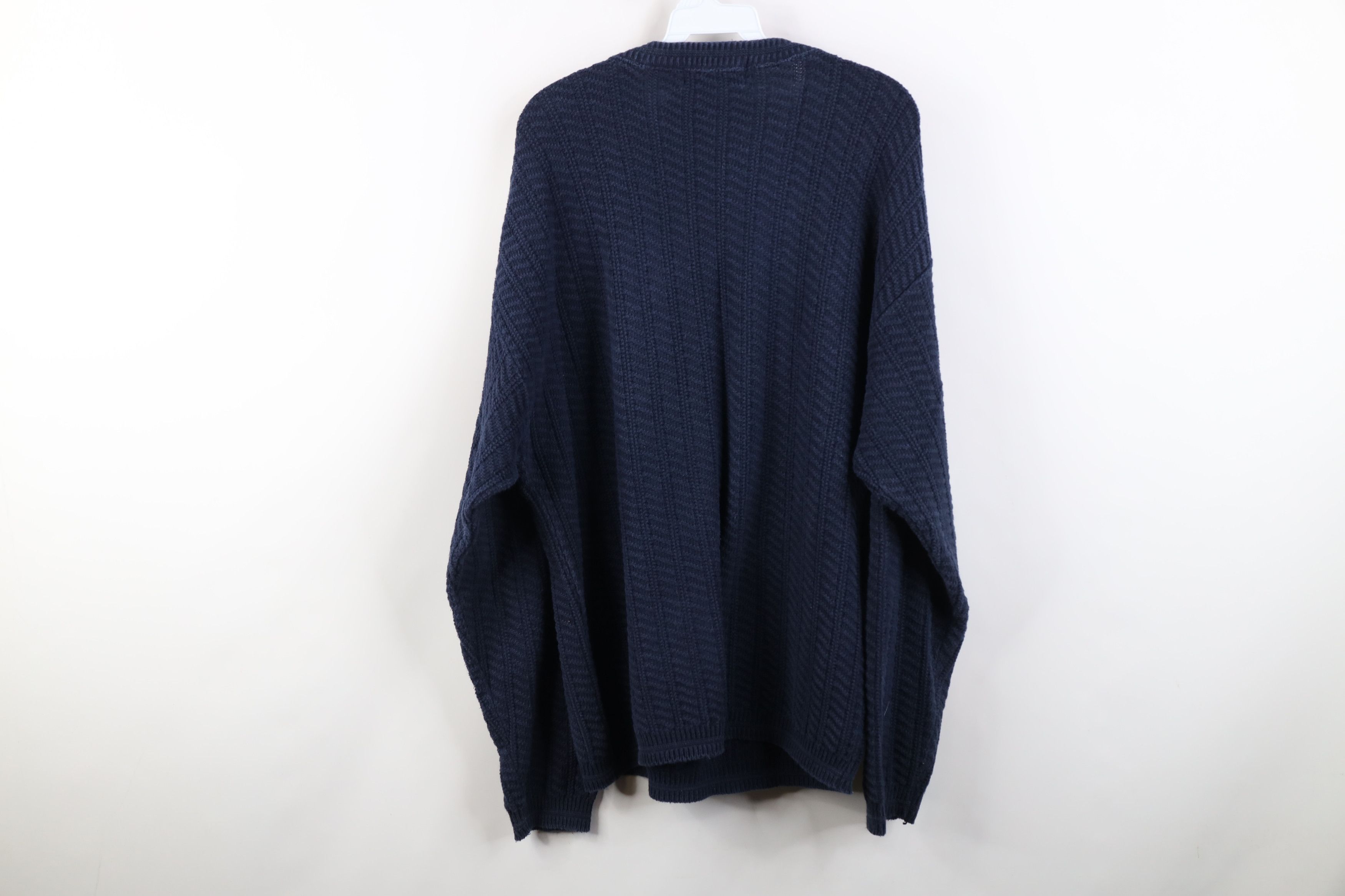 Vintage Vintage 90s Streetwear Framed Cotton Knit Sweater Blue USA Size US M / EU 48-50 / 2 - 7 Thumbnail