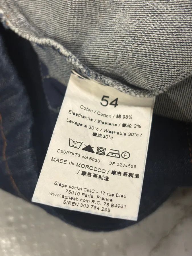 agnes b. Agnès b Navy Asymmetrical Buttoned Denim Jacket Size US M / EU 48-50 / 2 - 7 Thumbnail