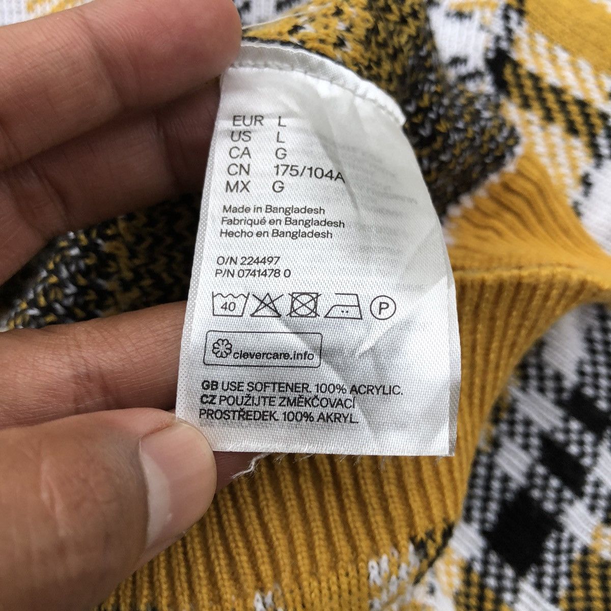Japanese Brand 🔴Vintage Divided Knitt Pullover checkered Pattern Sweater Size US L / EU 52-54 / 3 - 7 Thumbnail