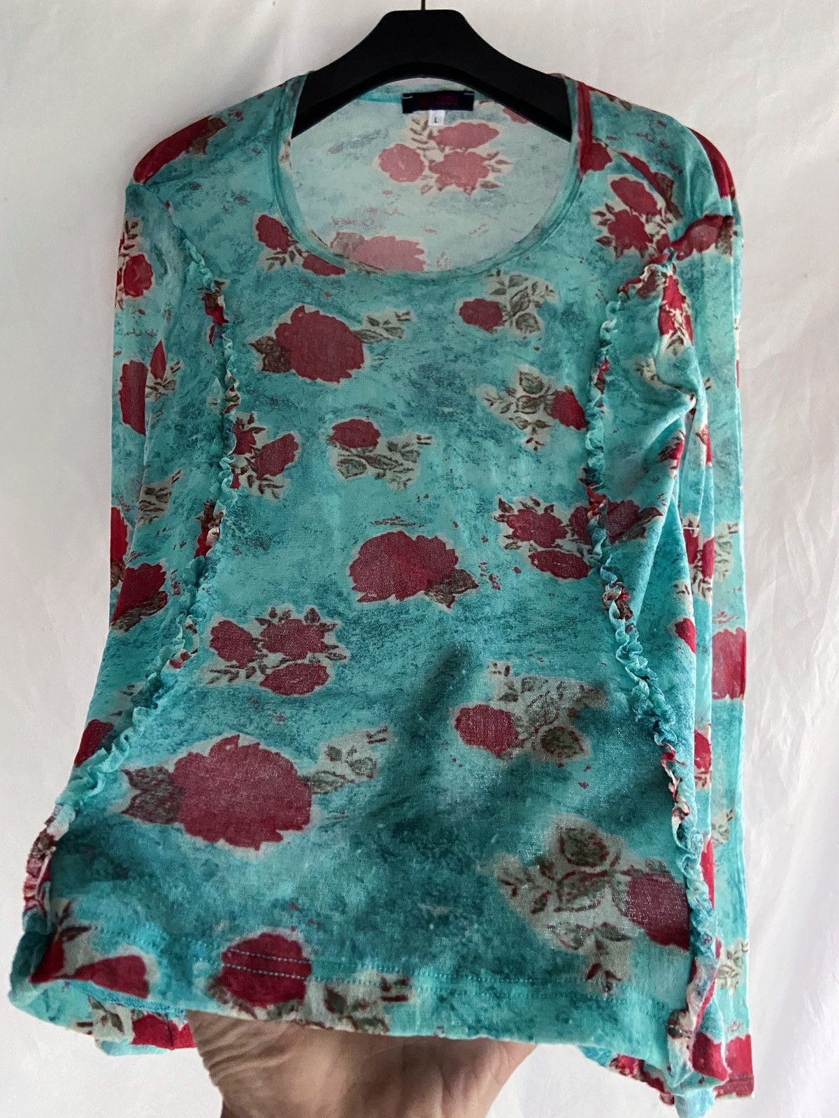 Kenzo KENZO MESH TOP FLOWERS LONG SLEEVE Size S / US 4 / IT 40 - 3 Thumbnail