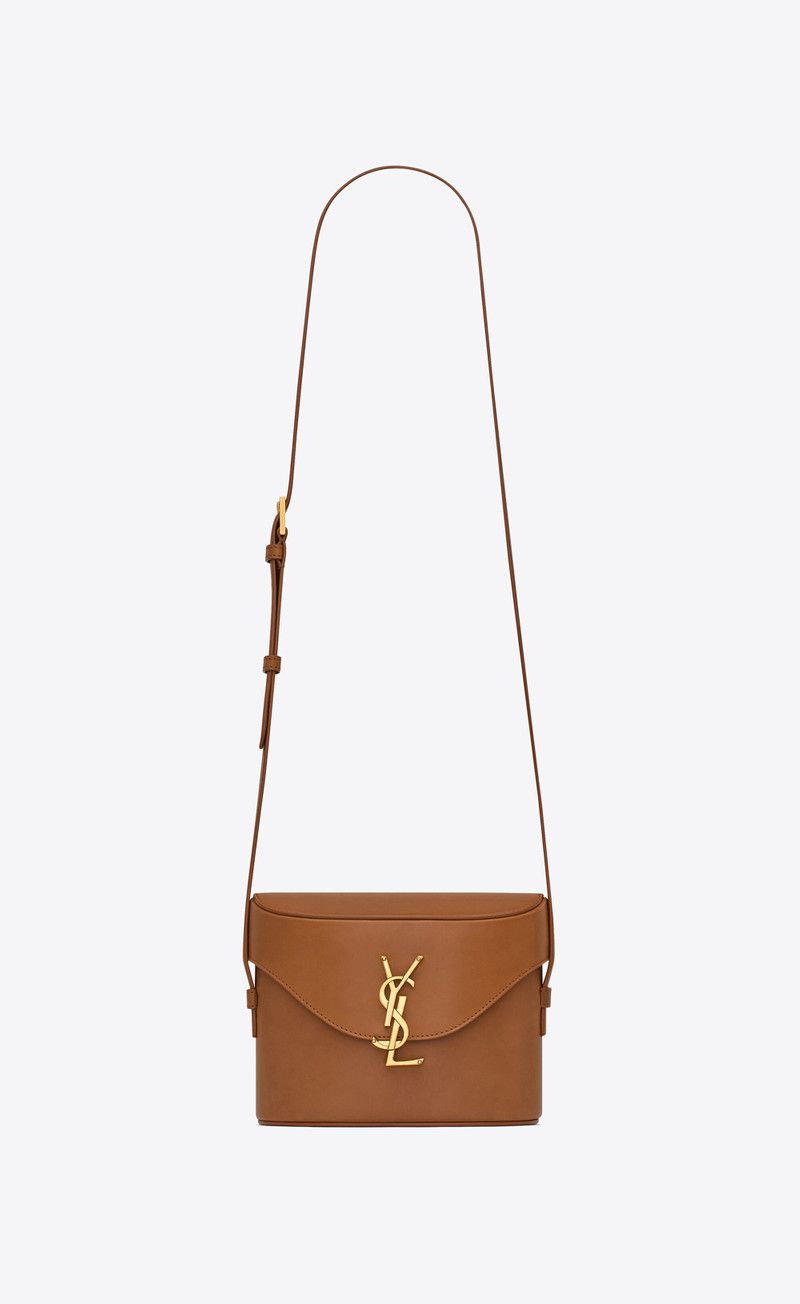 Saint Laurent Paris o1bcso1str1225 Size: OS/June Box Smooth Leather in Brown Size ONE SIZE - 1 Thumbnail