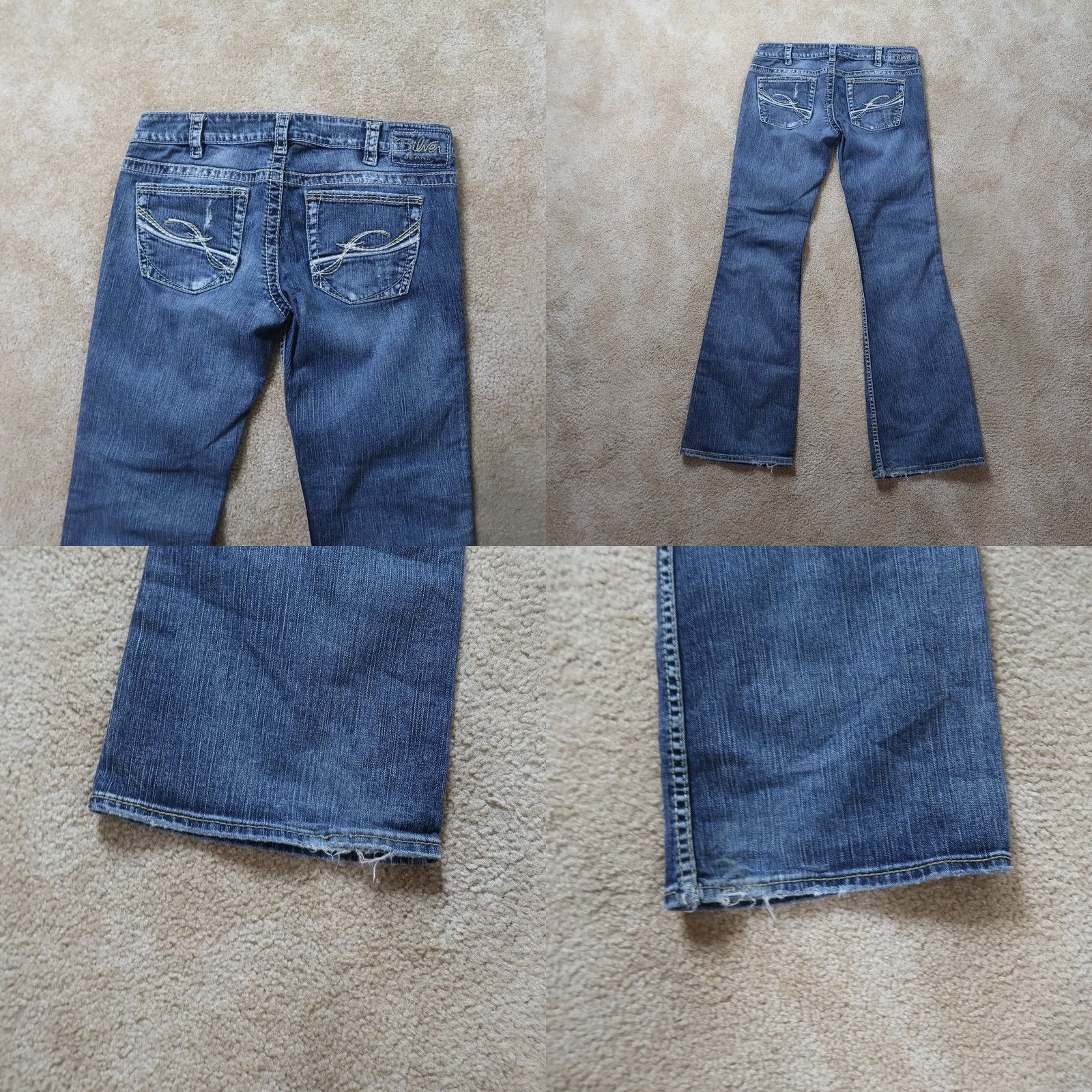 Silver Jeans Co. Silver Frances Jeans Womens 30x33 Blue Denim Bootcut Pants stretch Size 30" / US 8 / IT 44 - 8 Thumbnail