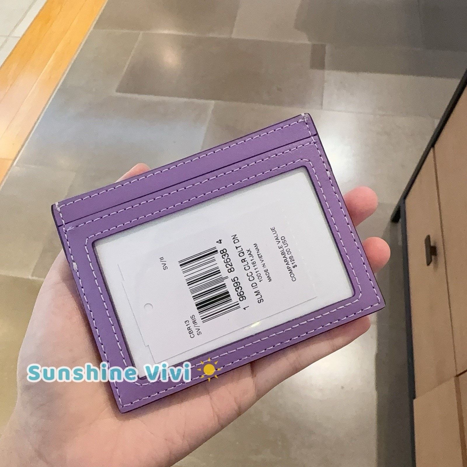 Coach NWT Coach Slim ID Card Case Denim Leather CBR13 Silver/Iris Size ONE SIZE - 2 Thumbnail
