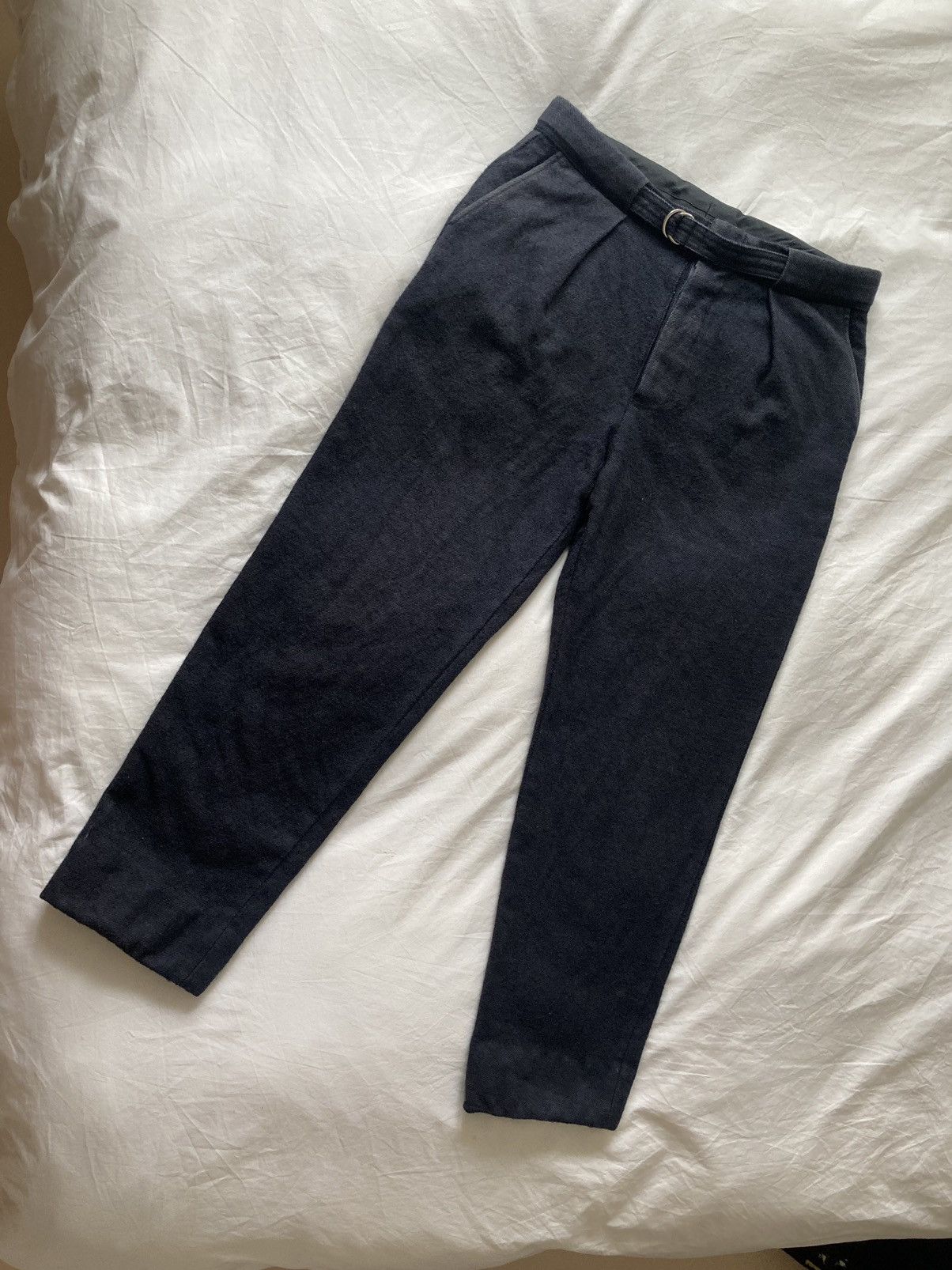 image of Wool Officer Trousers Norbit By Hiroshi Nozawa in Blue, Men's (Size 30)