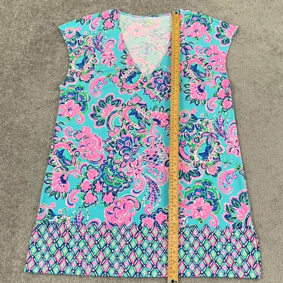 Lilly Pulitzer VINTAGE Lilly Pulitzer Cover Up Shirt Womens XL Floral Sleeveless Tunic Blue Pink Summer Casual Beach Size XL / US 12-14 / IT 48-50 - 3 Thumbnail