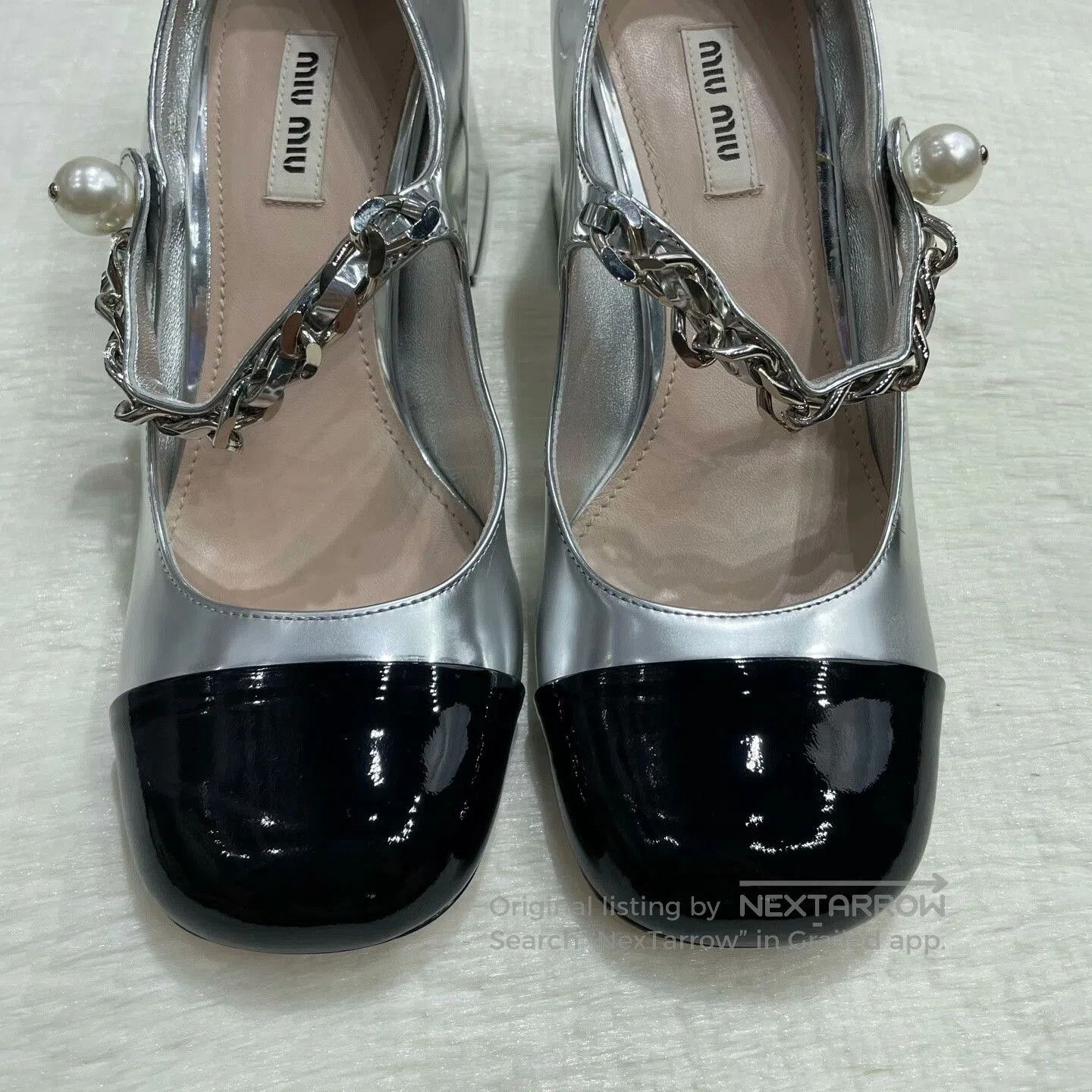 Miu Miu MIU MIU Metallic Block Heel High Heels. Size US 7 / IT 37 - 3 Thumbnail
